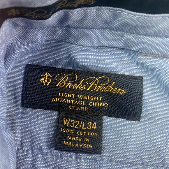 BROOKS BROTHERS Clark Mens Light Weight Advance Chino Pants Size 32x32 Beige - Picture 3 of 6